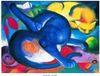Your Decoration B.V. Kunstdruk Franz Marc - Zwei Katzen blau et gelb 70x50cm