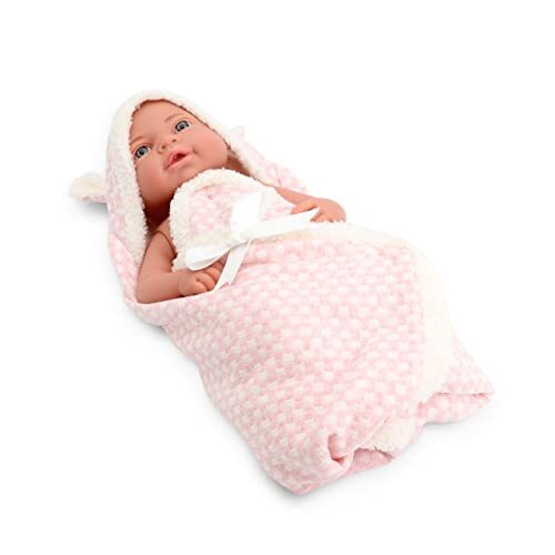 Tachan - babypop 40 cm, met roze ruchellaag, realistische fysica, beweegbare ledematen (CPA Toy Group Trading S.L. 788T00627)