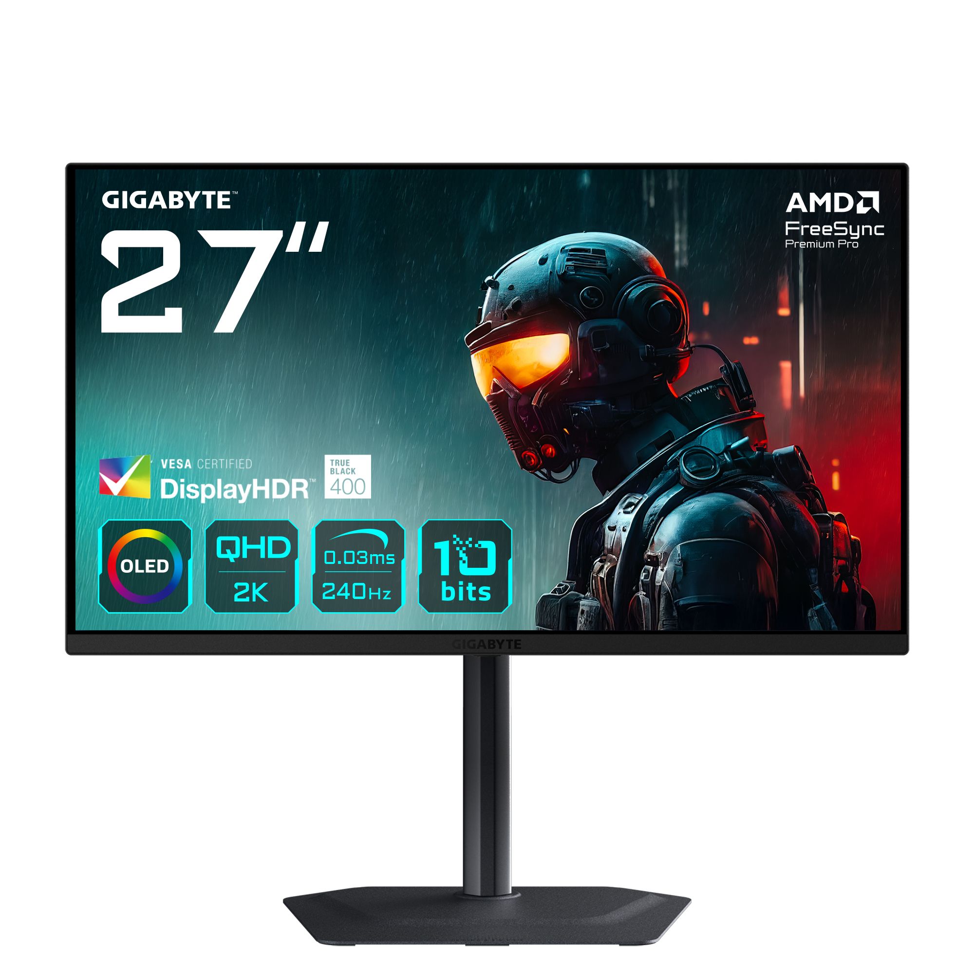 GIGABYTE MO27Q2 27" Quad HD OLED Zwart