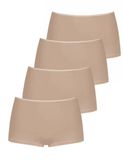 Sloggi 4-pack Feel Sensational short Dames - Beige - Maat M