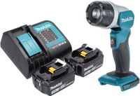Makita DML 808 SF accu-handlamp 14,4 / 18 V 190 lm LED + 2x oplaadbare accu 3,0 Ah + oplader