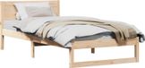 Cadre de lit naturel avec tête de lit 90 x 190 cm Bois de pin massif