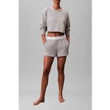 Calvin Klein Women's Logo Jersey Long Sleeve Crop Grey Heather Size M