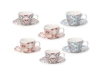 Tognana Ribeira Koffiekopjes met schoteltje, porselein, meerkleurig, 6 stuks