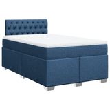vidaXL Boxspringbed met matras, blauw, 120x200 cm, met stoffen bekleding