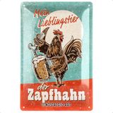 Nostalgic-Art Retro metalen bord, 20 x 30 cm, lievelingsdier tapkraan, cadeau-idee voor bierfans, van metaal, vintage design met spreuk