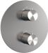 Brauer Brushed Carving - 3 voies - Thermostaat inbouw - Rond - Onderdelen inbouw/opbouw - RVS Geborsteld PVD