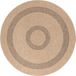 Carpetsale24 Tapis d'extérieur rond en peau de vache résistant aux intempéries tapis de cuisine imperméable tissage plat aspect sisal vintage pour balcon terrasse salon 120 cm rond