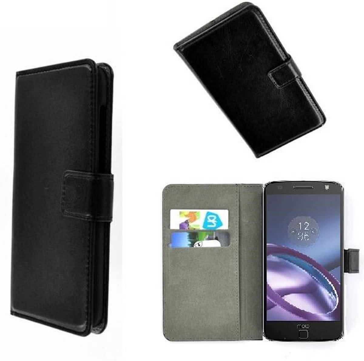 pearlycase Motorola Moto Z smartphone hoesje wallet book style case zwart