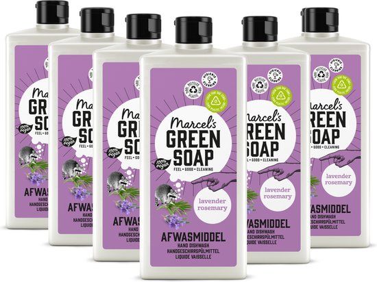 6x Aanbieding: 6x Marcel's Green Soap afwasmiddel lavendel & rozemarijn (500 ml)