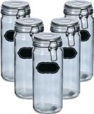 Zeller Weckpot/inmaakpot - 10x - 1L - glas - met beugelsluiting - incl. etiketten