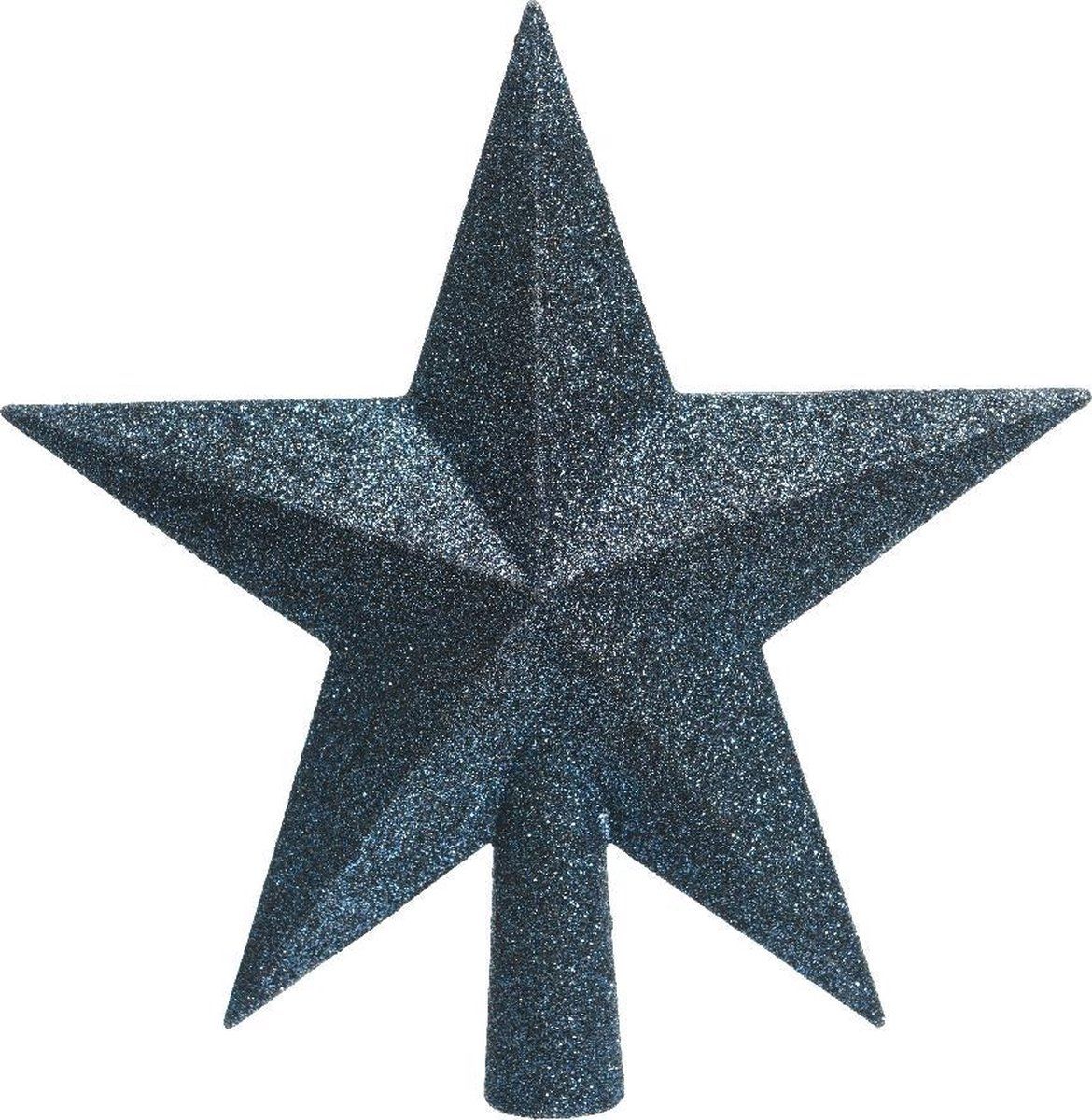 Decoris Piek Plastic Ster Glitter Nacht Blauw 4.2x19x19cm