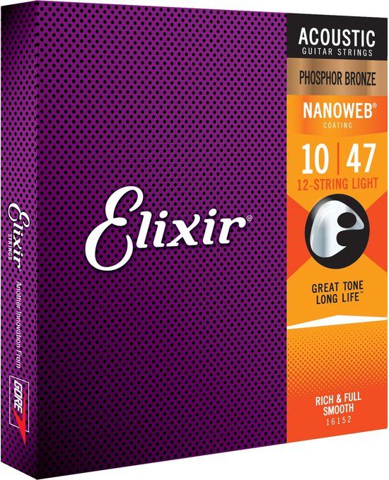 Elixir 16152 12-String Acoustic Phosphor Bronze Nanoweb 10-47