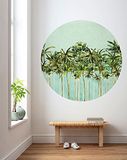 Komar DOT rond en zelfklevend vliesfotobehang - kokosnoot trees - Ø 125 cm