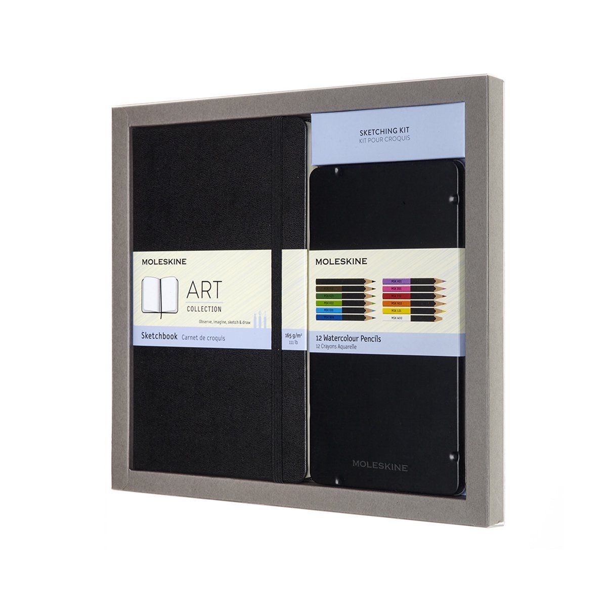 Moleskine Coffret Carnet Croquis Grand Format + Crayons Couleurs - Zwart - 8058647620404