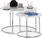 Relaxdays Nesting Tables Set of 2 - Round Side Tables - 60x60cm - White