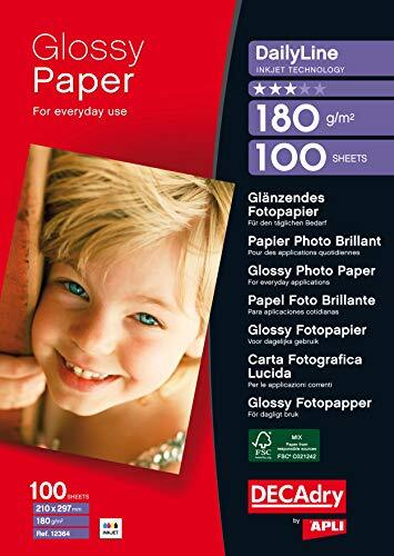 APLI DailyLine Fotopapier, A4, 180 g, glanzend, 100 vellen