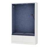 Jan Nowak akoestische cabine voor twee personen met zitplaatsen, 185 x 115 x 40 cm, compacte geluidsreducerende meetingcabine met PET akoestische panelen NRC 0,8 zonder deur
