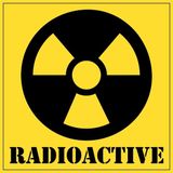 Bellatio Decorations Radioactive gevaren sticker - 10x - 10 x 10 cm - Halloween/horror decoratie - versiering