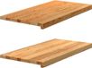 vidaXL Vensterbanken 2 st 80x40x2 cm massief eikenhout lichtbruin