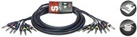 Stagg SML3/8P8P E Pro-Series 8 mono jack kabel naar 8 mono-jack-aansluitingen, 3 m, zwart
