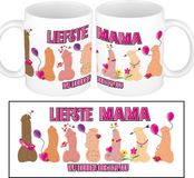 Bellatio Decorations Cadeau mok Moederdag - Liefste mama - piemels - fout