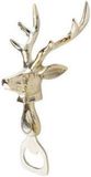 Boltze Flessenopener hert (zilver glans, bieropener met hertenkop, van metaal/aluminium, cadeau-idee) 1012442