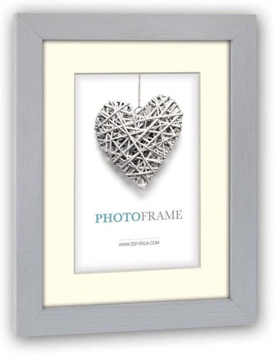 Zep - Houten fotolijst Regent 2 grijs met Passe-Partout 10x15 7x10 - V32462