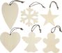 Creativ Company B.V. Kersthangers figuurtjes - 6x st - bois - 9 à 11 cm - ornements de Noël - décoration de sapin de Noël