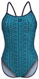 Arena Dames zwempak uit 1 stuk Starfish Lace marine/turquoisemulti