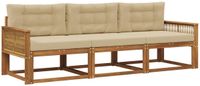 vidaXL - Buiten - bank - set - 3 - st - Natuurlijk - en - Beige