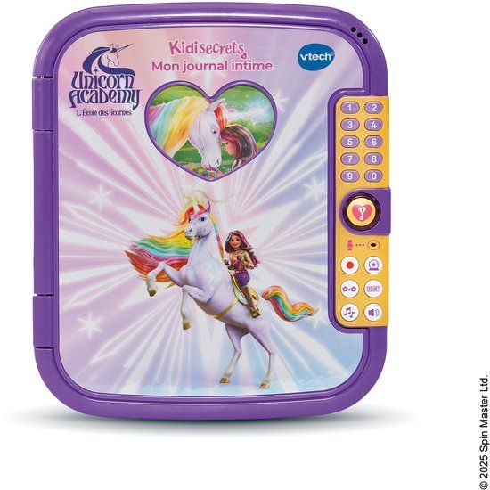 VTech KidiSecrets My Intime Journal L'École des Unicornes - Elektronisch dagboek met code, geheim notitieboek, vilt en 5 Unicorn Academy-spellen - Cadeau voor kinderen vanaf 5 jaar - Inhoud in het Frans