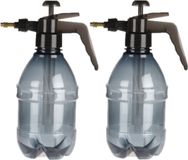 Pro Garden Set van 2x stuks kunststof drukspuiten/plantensproeiers zwart 1,5 L - Waterverstuivers