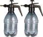 Pro Garden Set van 2x stuks kunststof drukspuiten/plantensproeiers zwart 1,5 L - Waterverstuivers