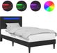 vidaXL Bedframe met LED-stripverlichting Zwart 100 x 200 cm Kunstleer