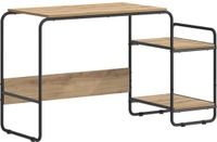 vidaXL Bureau met opslag Artisanaal eiken 131,5 x 50 x 75,5 cm