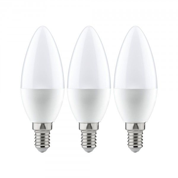 Paulmann LED Kaarslamp E14 3-Pack - 5.5W - 2700K - Opaal