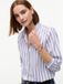 Tommy Hilfiger Dames Lange Mouwen Shirt Katoen Blauw/Wijnrood/Wit Maat 36