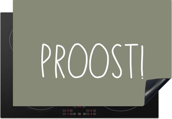 KitchenYeah® Inductie beschermer 78x52 cm - Quotes - Proost! - Inductie kookplaat accessoire