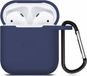 Shieldcase Housse - étui de protection adapté aux Airpods en silicone - étui adapté aux Airpods - protection optimale - bleu foncé