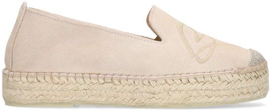 Manfield - Dames - Taupe suède espadrilles - Maat 39