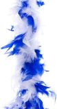 Merkloos Carnaval verkleed veren Boa - blauw/witte mix - 2 meter