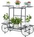 Unyqoos® Metalen Bloemenstandaard met Zes Planken voor Binnen en Buiten Decoratie