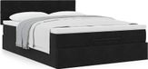 Prolenta Maison Exclusive - Ottomaans bedframe met matras, zwart, 140x190 cm, fluweel