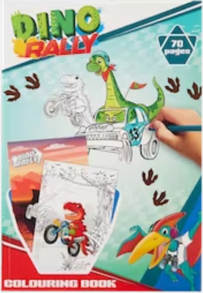 Colouring kleurboek dino vol met kleurplaten van dino