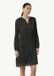 comma - Geplooide chiffon jurk met V-halslijn - Zwart - Maat 44