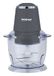 Digiquest Accessoire hachoir avec échelle de plastique, puissance 300 W, bol 0,75 l, commande par pression, système à quatre lames, lavable au lave-vaisselle, gris