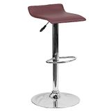 Flash Furniture Eigentijdse vinyl verstelbare hoogte barkruk met chromen basis, metaal, bordeaux, 50,8 x 46,35 x 27,3 cm