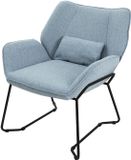 ML-Design Fauteuil met lendensteun 75x77x85 cm linnenstof blauw