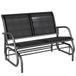 Outsunny Schommelbank voor de tuin, modern design, hoog comfort, ergonomische armleuningen en rugleuning, staal, textileen, zwart, 123 x 80 x 88 cm